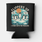 フィッパーアップで私たちはペンギンと共に立つ 面白い抵抗 缶クーラー (正面)