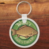 フィッパーソナライズされたシュアンドタックショップ魚釣りアングラー キーホルダー (正面)