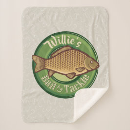 フィッパーソナライズされたシュアンドタックショップ魚釣りアングラー シェルパブランケット