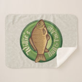 フィッパーソナライズされたシュアンドタックショップ魚釣りアングラー シェルパブランケット (正面(横))