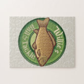 フィッパーソナライズされたシュアンドタックショップ魚釣りアングラー ジグソーパズル (横)