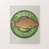 フィッパーソナライズされたシュアンドタックショップ魚釣りアングラー ジグソーパズル (縦)