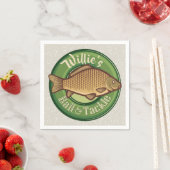 フィッパーソナライズされたシュアンドタックショップ魚釣りアングラー スタンダードカクテルナプキン (インサイチュ)