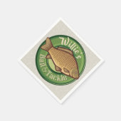 フィッパーソナライズされたシュアンドタックショップ魚釣りアングラー スタンダードカクテルナプキン (角)