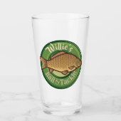 フィッパーソナライズされたシュアンドタックショップ魚釣りアングラー タンブラーグラス (正面)