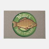 フィッパーソナライズされたシュアンドタックショップ魚釣りアングラー ドアマット (正面)