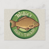 フィッパーソナライズされたシュアンドタックショップ魚釣りアングラー ポストカード (正面)