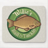 フィッパーソナライズされたシュアンドタックショップ魚釣りアングラー マウスパッド (正面)