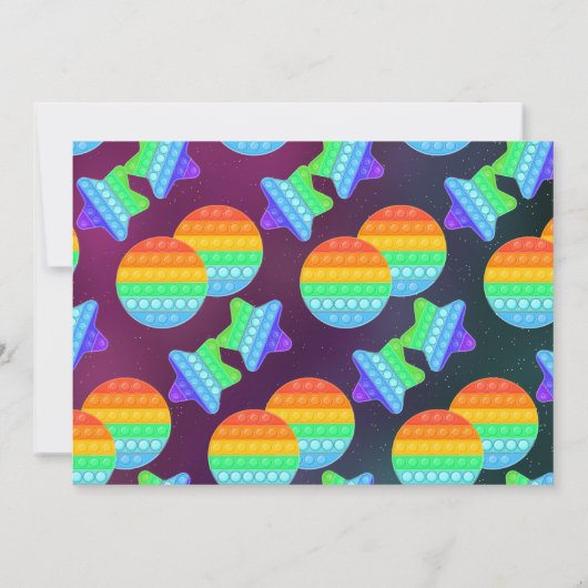 フィッポップ・アートのジッ遊トパーティーボーイズムーンスターズ誕生日 招待状 (裏面)