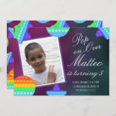 フィッポップ・アートのジッ遊トパーティーボーイズムーンスターズ誕生日 招待状 (正面/裏面)