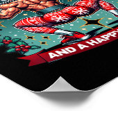 フィッメリートマスとハッピーな新年のフィットネスの重量 ポスター (角)