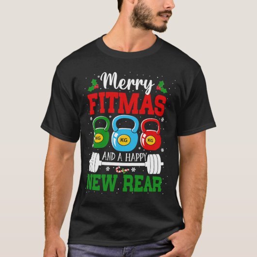 フィッメリーマスとハッピーニューリアトレーニングクリスマ Tシャツ (正面)
