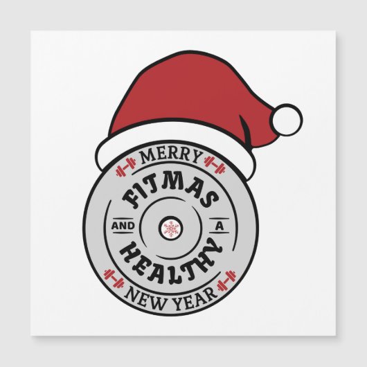 フィッメリーマスと健康な新年クリスマスカード (正面)