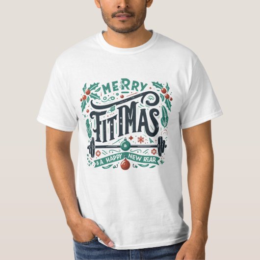 フィッメリーマスと楽しい新しいリアクリスマスおもしろい Tシャツ (正面)