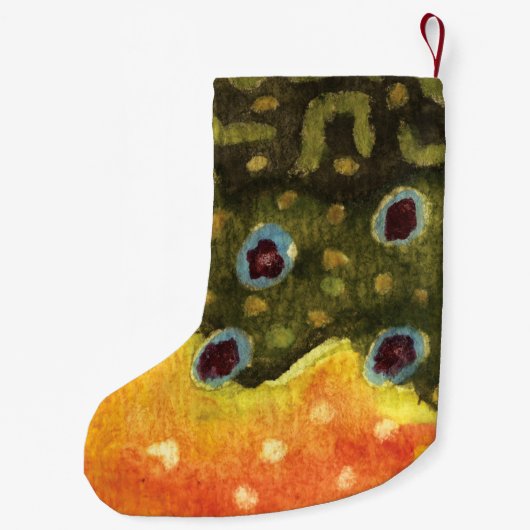 フィッユーモアのあるグマスブルクトラウト魚釣り スモールクリスマスストッキング (裏面)