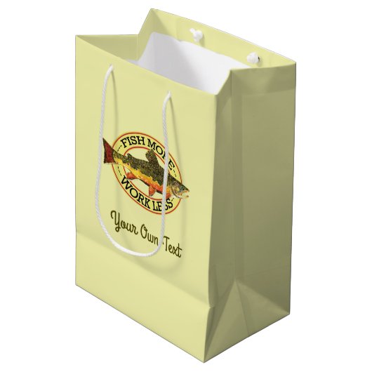 フィッユーモアのあるシュモア-ワークレストラウト魚釣り ミディアムペーパーバッグ (正面アングル)