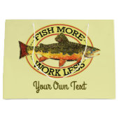 フィッユーモアのあるシュモア-ワークレストラウト魚釣り ラージペーパーバッグ (正面)