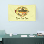 フィッユーモアのあるシュモア-ワークレストラウト魚釣り 横断幕 (トレードショー)