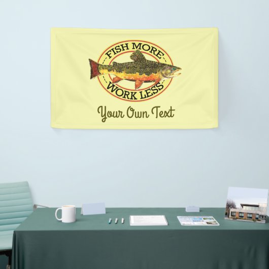 フィッユーモアのあるシュモア-ワークレストラウト魚釣り 横断幕 (トレードショー)