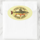 フィッユーモアのあるトモア – 少ないマス魚釣り 楕円形シール (バッグ)