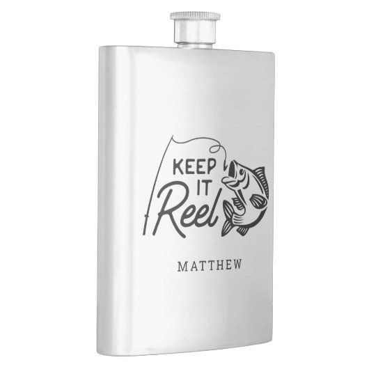 フィッ保シュ父の日の名前をカスタムするフラスコ フラスク (右)