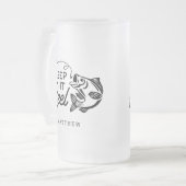 フィッ保シュ父の日の名前をカスタムするマグをリール フロストグラスビールジョッキ (正面左)