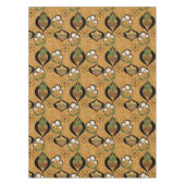 フィティスハウスプラント | 金ゴールド、黒、世紀半ば テーブルクロス (正面)