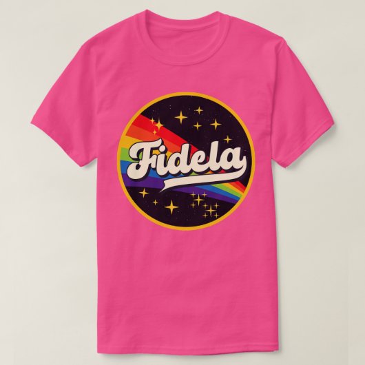 フィデラレインボーイン宇宙ヴィンテージスタイル Tシャツ (デザイン正面)