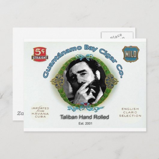 フィデルカストログアンタナモベイキューバシガーカンパニー ポストカード (正面/裏面)