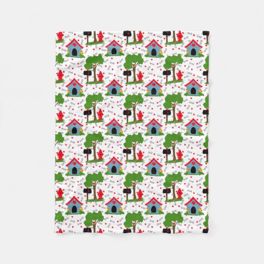 フィドドッグハウスハートボーン フリースブランケット (正面)