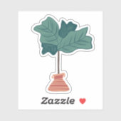 フィドルツリーリーフハウスプラントハンドドロー シール (シート)