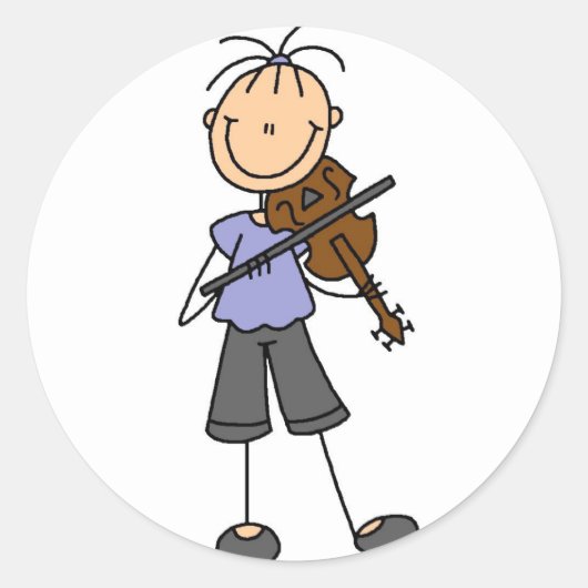 フィドルプレイヤーステッカー ラウンドシール (正面)