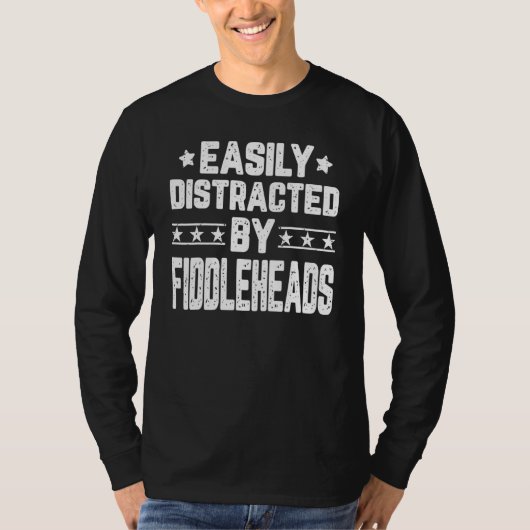フィドルヘッド+食べ物に気を取られやすい Tシャツ (正面)