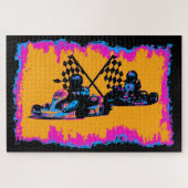 フィニッシュまでのレース – ゴーカートレーサーズジグソーパズル ジグソーパズル (横)