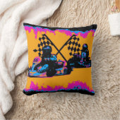 フィニッシュまでのレース – Go Kart Racers クッション (ブランケット)