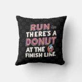 フィニッシュラインでのドーナツおもしろいフィットネス動機 クッション (裏面)