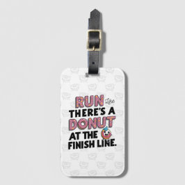 フィニッシュラインでのドーナツおもしろいフィットネス動機 ラゲッジタグ