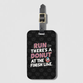 フィニッシュラインでのドーナツおもしろいフィットネス動機 ラゲッジタグ