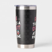 フィニッシュラインでのドーナツおもしろいフィットネス動機 保温保冷タンブラー (右面)