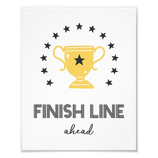 フィニッシュラインアワードレースカーパーティー標識 フォトプリント (正面)
