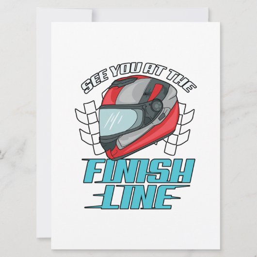 フィニッシュラインレーサーレーシングカーギフトであなたを参照 セーブザデート (正面)