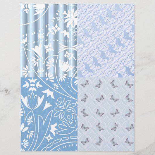 フィニッ感じト紙パステルブルー蝶/猫 (正面)