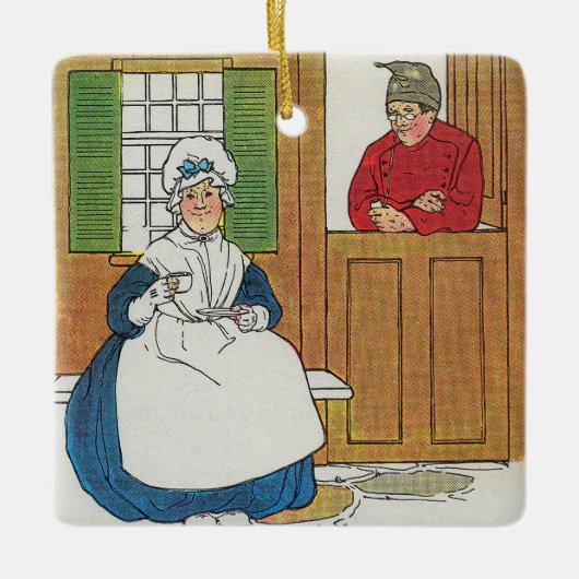 フィフェのコテージで男と妻が住んでいた セラミックオーナメント (正面)