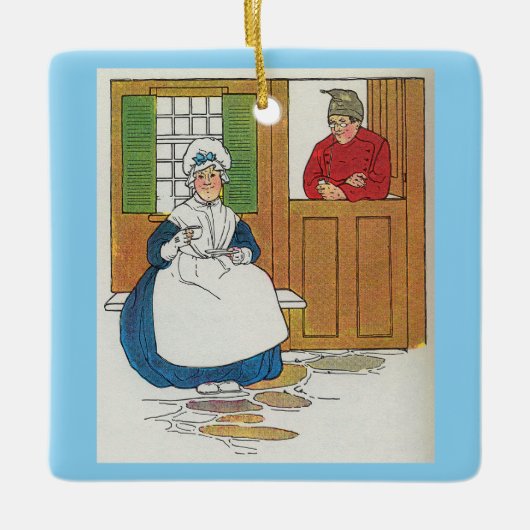 フィフェのコテージで男と妻が住んでいた セラミックオーナメント (正面)