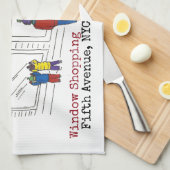 フィフスアベニューウィンドウショッピングニューヨークシティNYC キッチンタオル (四つ折り)