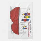 フィフスアベニューウィンドウショッピングニューヨークシティNYC キッチンタオル (縦)