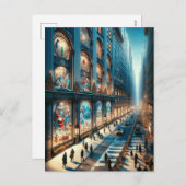 フィフスアベニューホリデーカード。クリスマス. シーズンポストカード (正面/裏面)