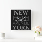 フィフスアベニューヨーク スクエア壁時計 (ホーム)