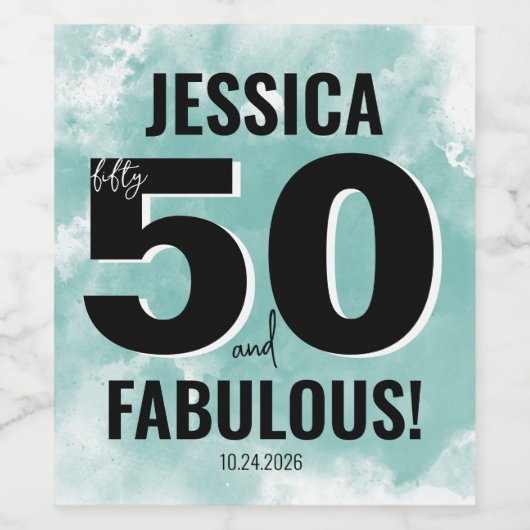 フィフスファブラス50誕生日 ワインラベル (シングルラベル)