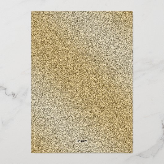 フィフティと素晴らしい |エレガント金ゴールド50誕生日フォイ 箔招待状 (裏面)